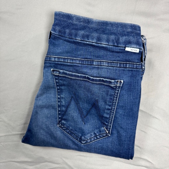 MOTHER Denim - Mother The Looker Ankle Fray Jeans Fast Times Wash Blue Contemporary Sz 27 USA